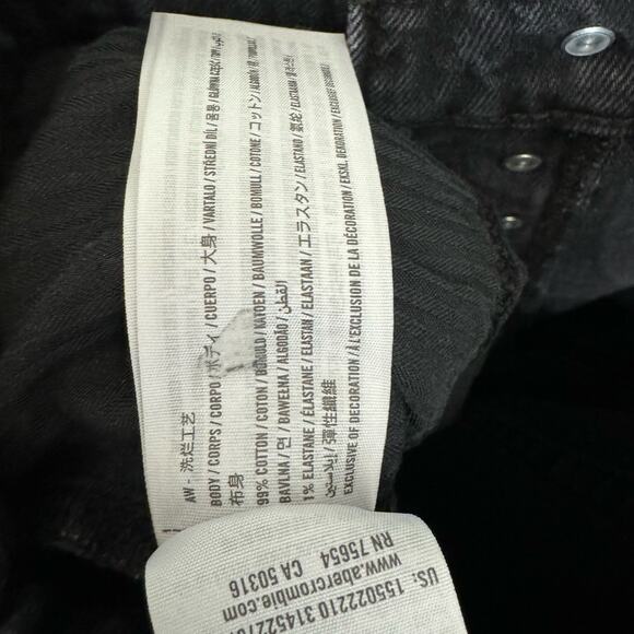 Abercrombie and Fitch The Dad High Rise Wash Black Jeans Women's 29 - Picture 9 of 9